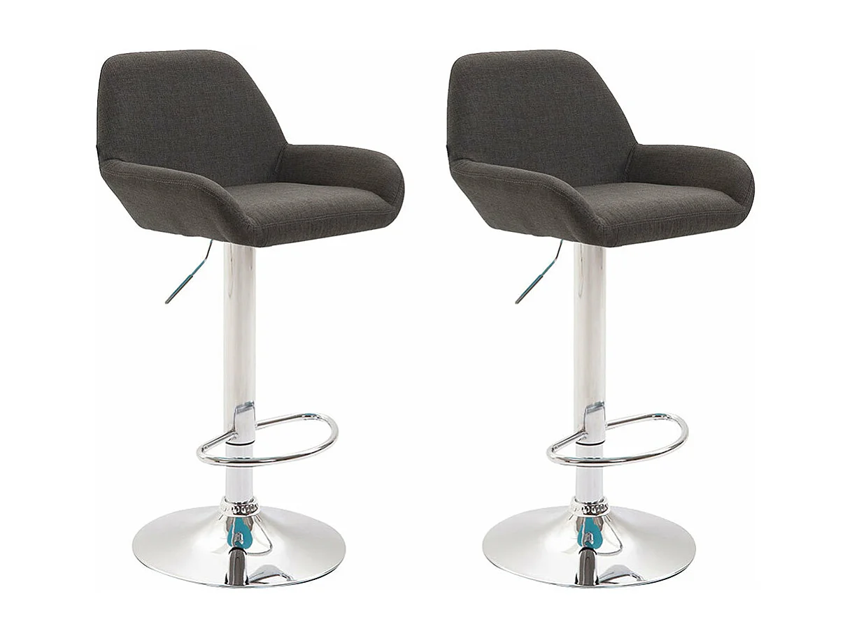 Lot de 2 tabourets métal grise 51 x 52 x 89 cm 10_0004040