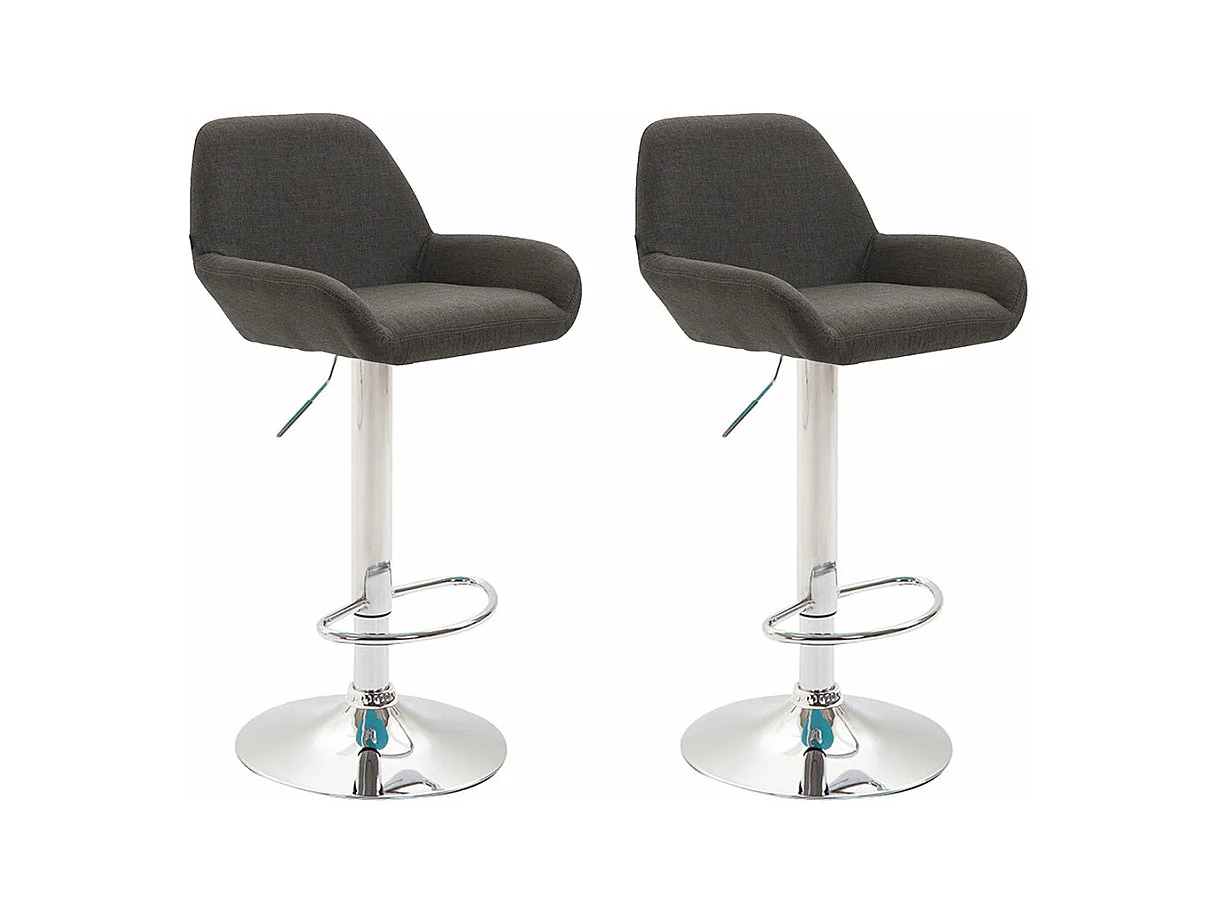 Lot de 2 tabourets métal grise 51 x 52 x 89 cm 10_0004040