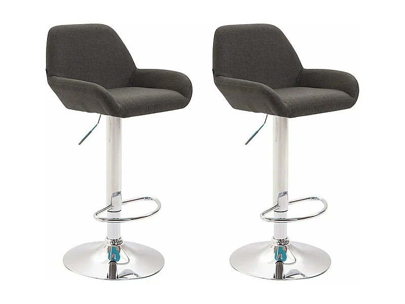 Lot de 2 tabourets métal grise 51 x 52 x 89 cm 10_0004040