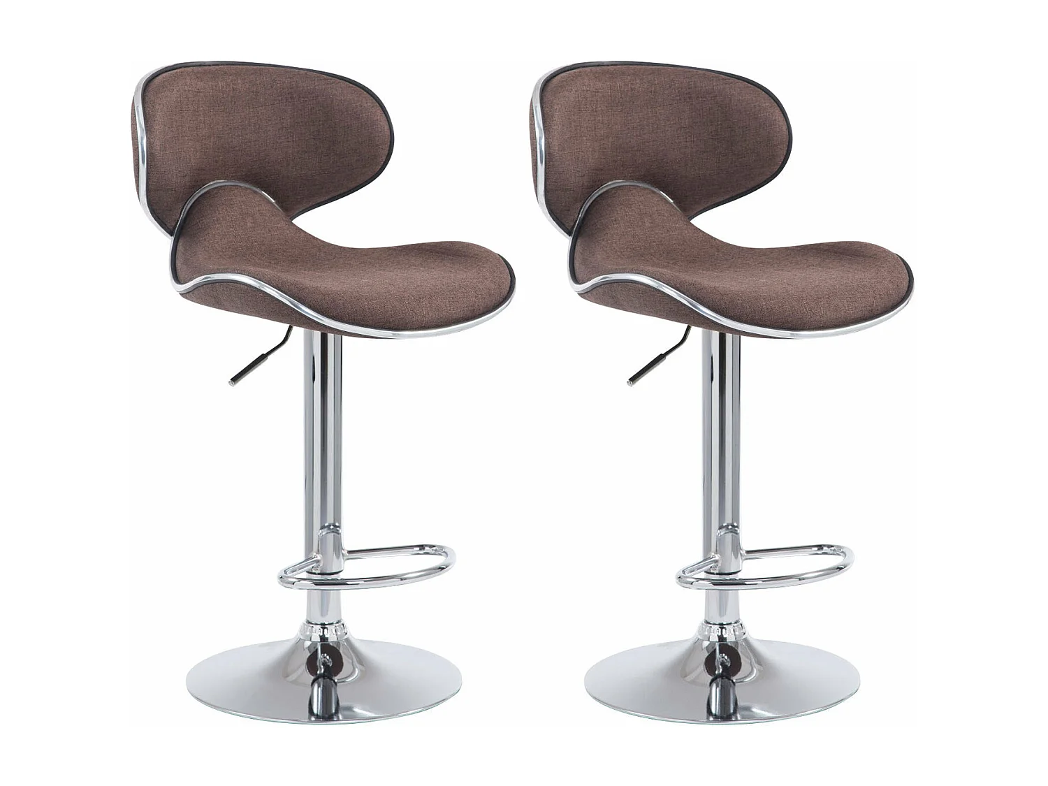 Lot de 2 tabourets métal marron 46 x 49 x 88 cm 10_0004266