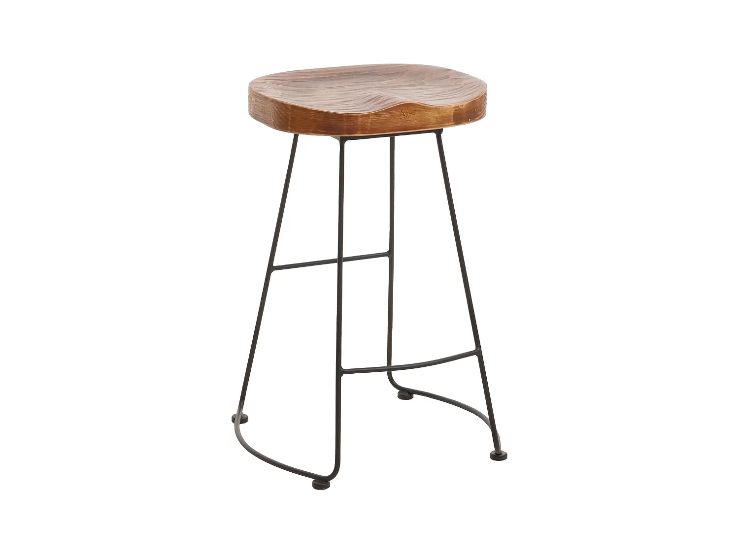 Tabouret de bar chaise métal marron 54 x 45 x 65 cm 04_0008591