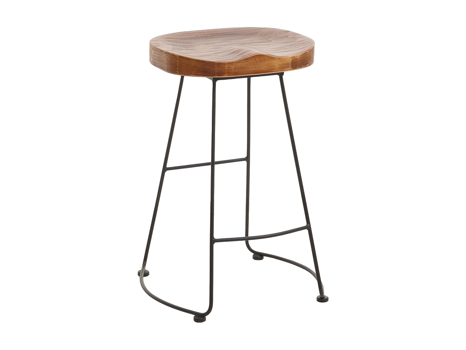 Tabouret de bar chaise métal marron 54 x 45 x 65 cm 04_0008591