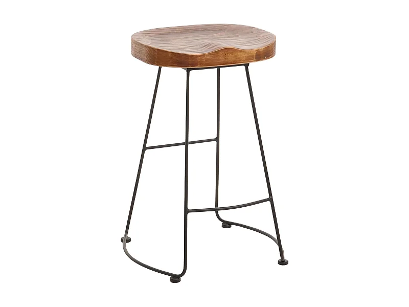 Tabouret de bar chaise métal marron 54 x 45 x 65 cm 04_0008591