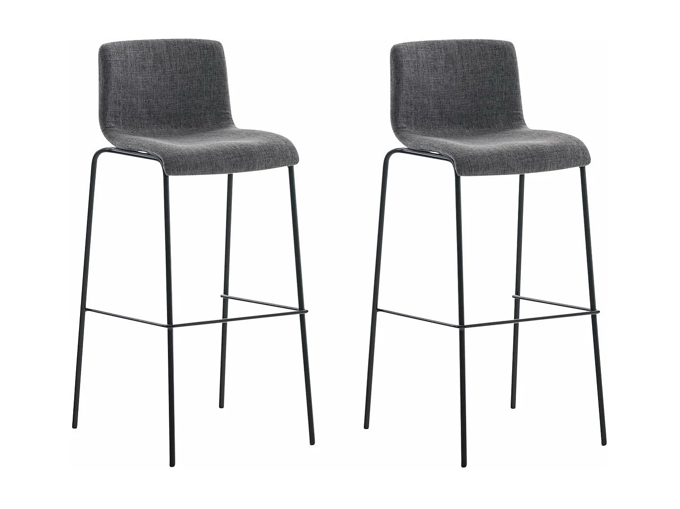 Lot de 2 tabourets métal grise 43 x 48 x 100 cm 10_0004201