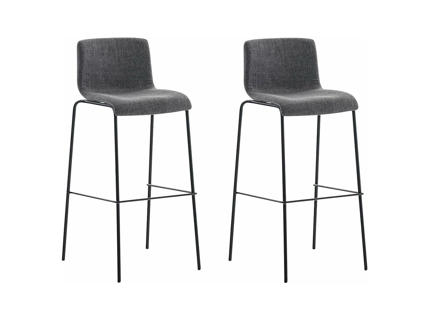 Lot de 2 tabourets métal grise 43 x 48 x 100 cm 10_0004201
