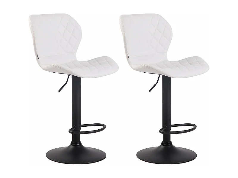 Lot de 2 tabourets métal blanche 47 x 51 x 88 cm 10_0004106