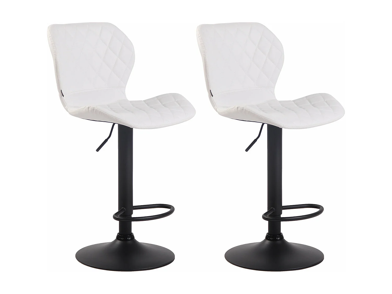 Lot de 2 tabourets métal blanche 47 x 51 x 88 cm 10_0004106