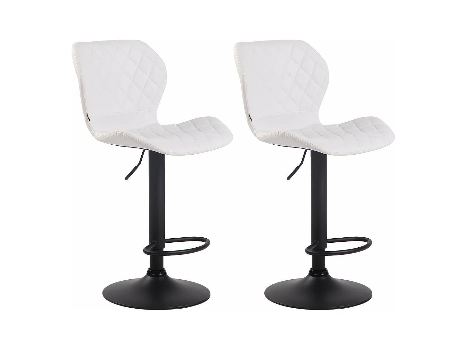 Lot de 2 tabourets métal blanche 47 x 51 x 88 cm 10_0004106
