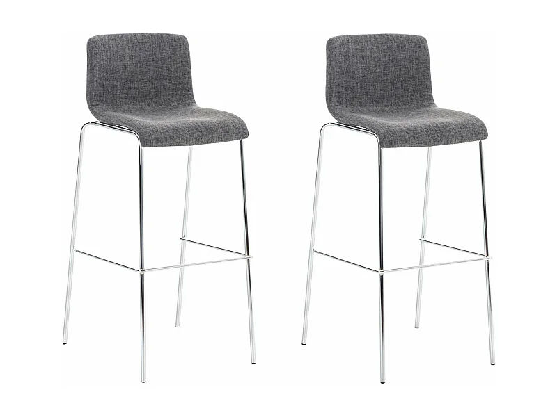 Lot de 2 tabourets métal grise 43 x 48 x 100 cm 10_0004195