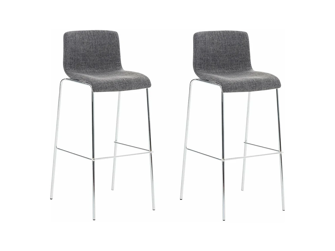 Lot de 2 tabourets métal grise 43 x 48 x 100 cm 10_0004195