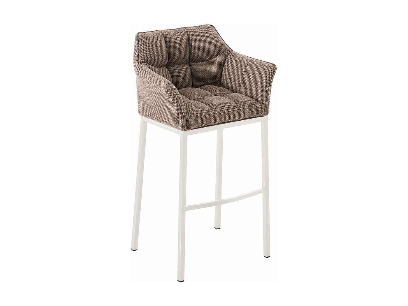 Chaise haute de bar beige avec dossier rembourré - HOMEWELL - YIYI