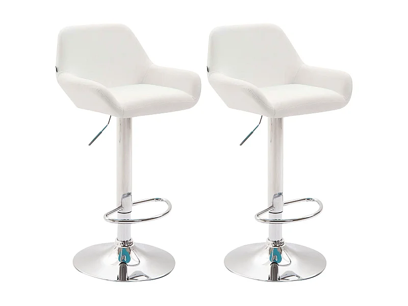 Lot de 2 tabourets métal blanche 51 x 52 x 89 cm 10_0004025