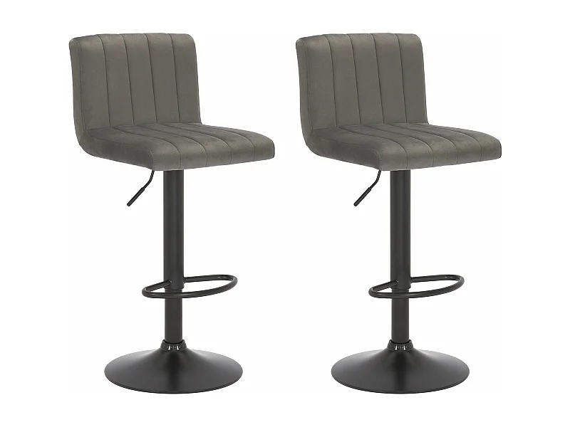 Lot de 2 tabourets métal grise 40 x 50 x 85 cm 10_0004227