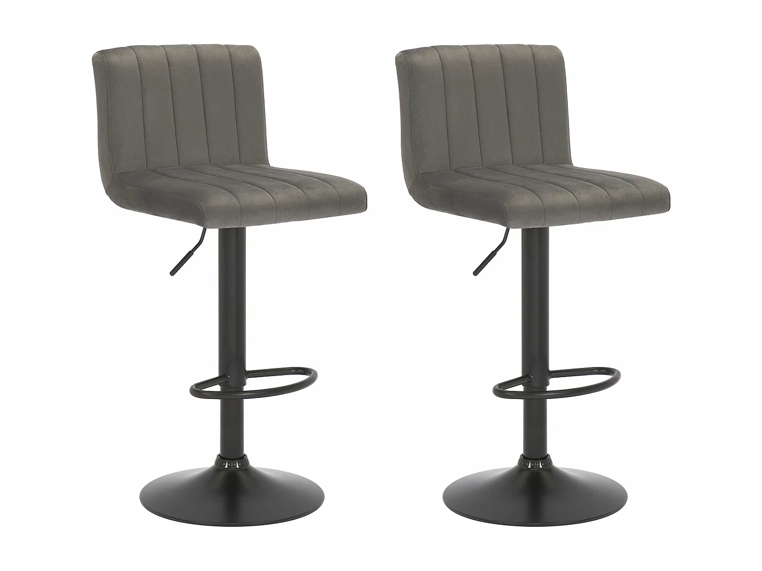 Lot de 2 tabourets métal grise 40 x 50 x 85 cm 10_0004227