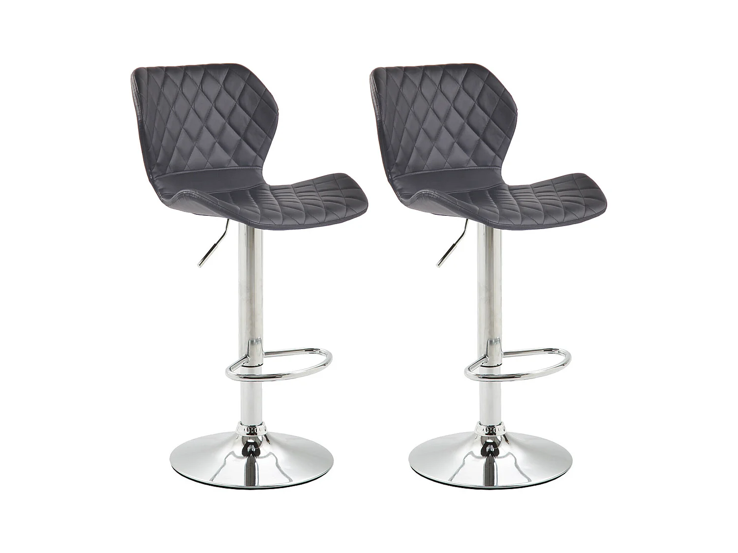 Lot de 2 tabourets métal argentée 47 x 51 x 88 cm 10_0004105