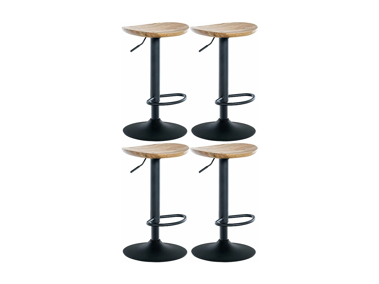 Lot de 4 tabourets métal marron 41 x 38.5 x 56 cm 10_0004518