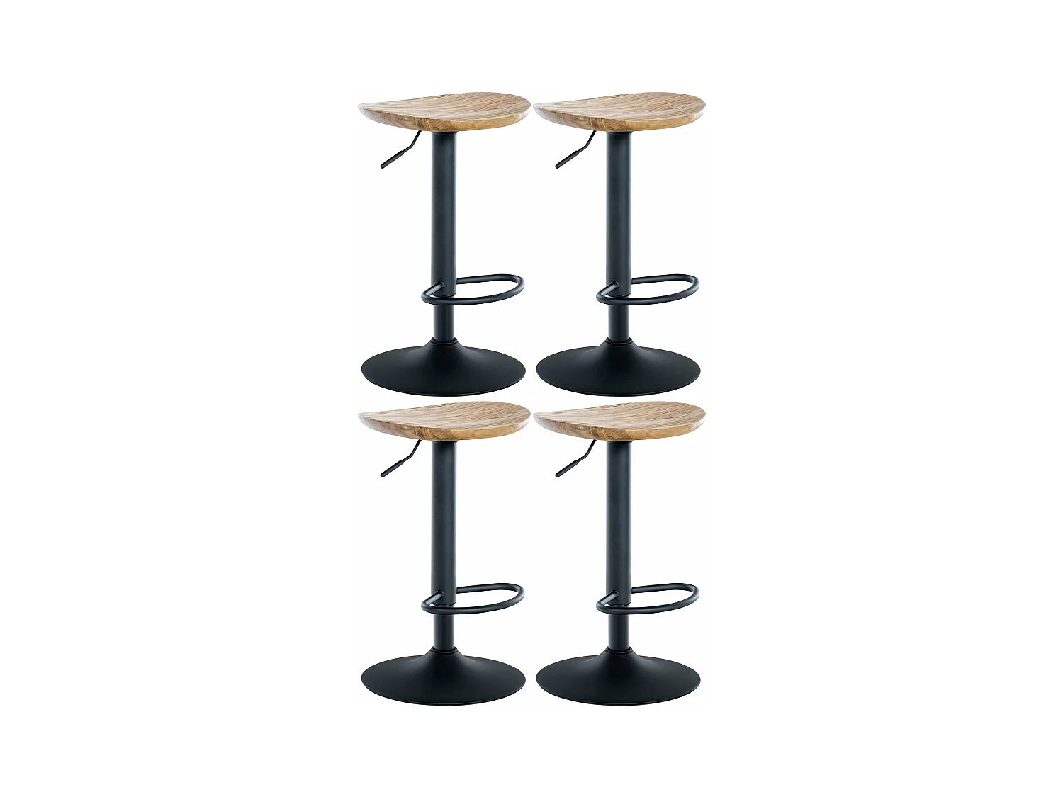 Lot de 4 tabourets métal marron 41 x 38.5 x 56 cm 10_0004518