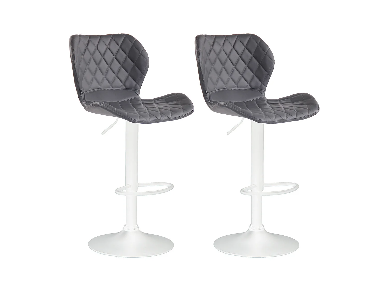Lot de 2 tabourets métal blanche 47 x 51 x 88 cm 10_0004109