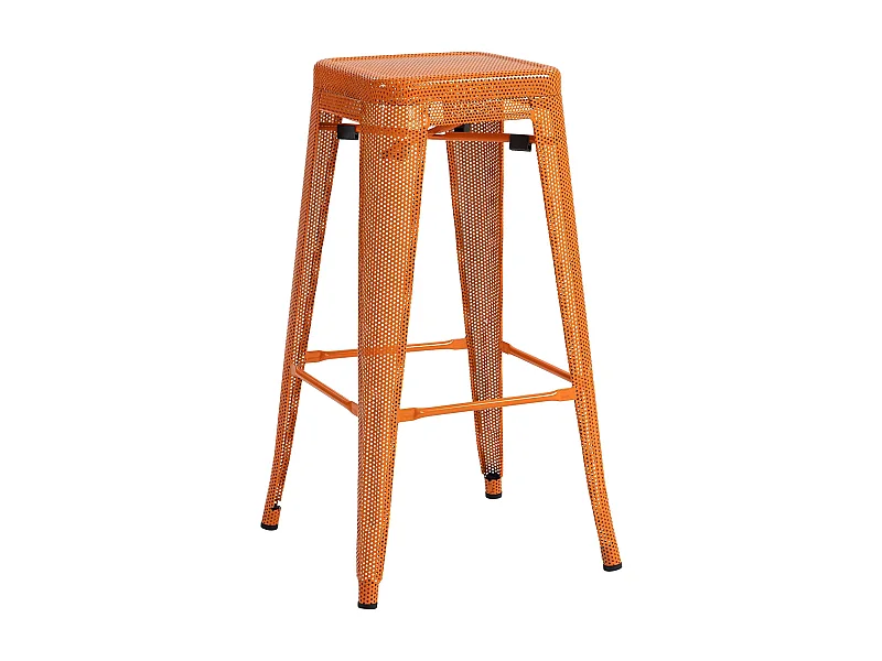 Tabouret de bar avec métal argentée 43 x 43 x 77 cm 10_0004870
