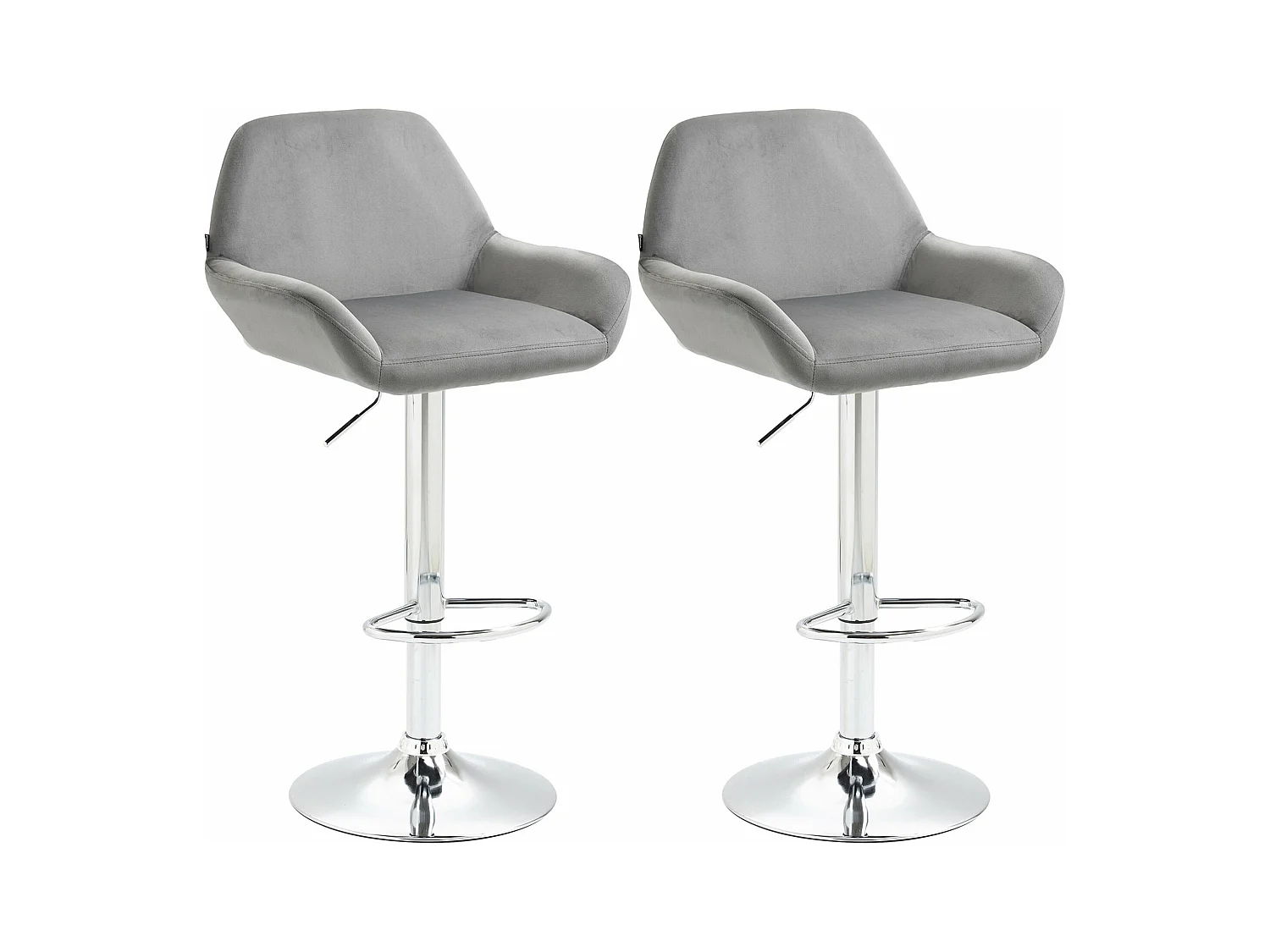 Lot de 2 tabourets métal grise 51 x 52 x 89 cm 10_0004033