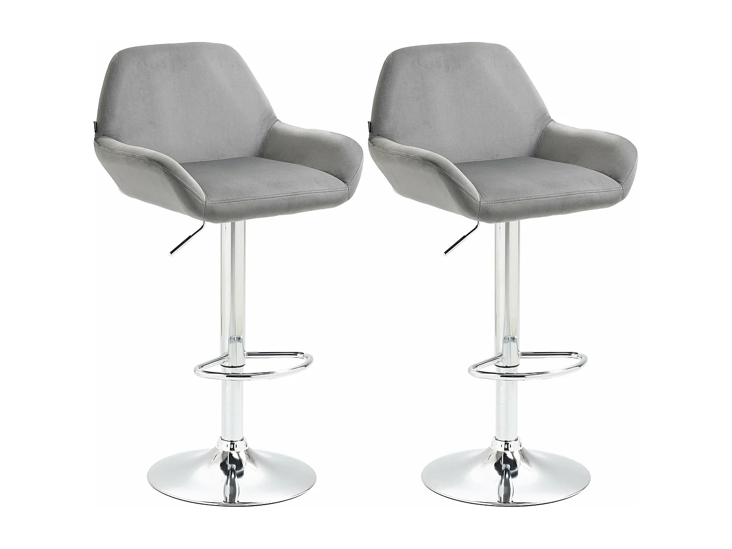 Lot de 2 tabourets métal grise 51 x 52 x 89 cm 10_0004033