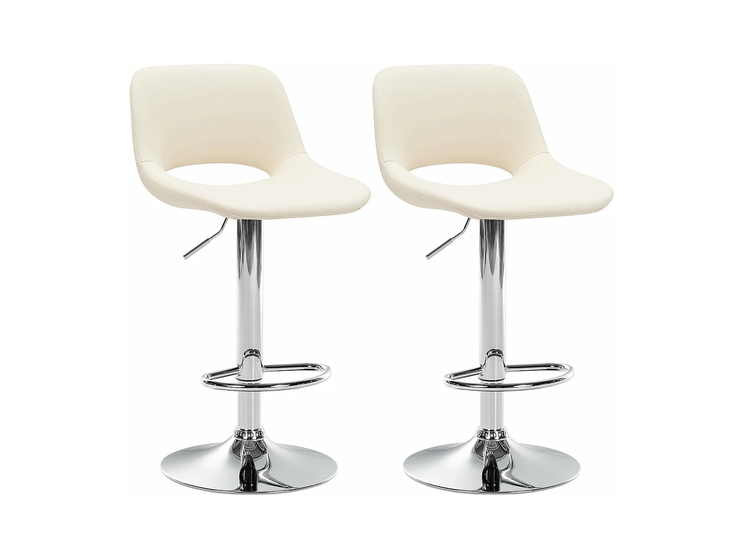 Tabourets de bar chaises métal crème 42 x 46 x 86 cm 10_0004063