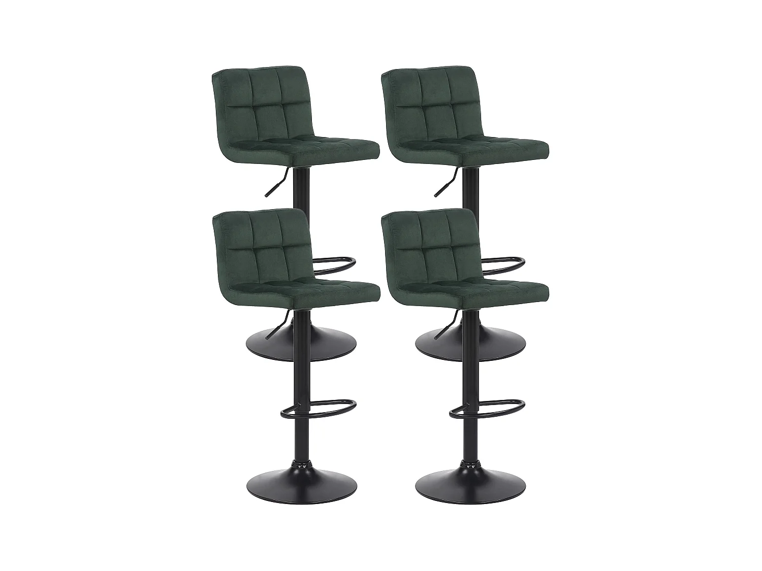 Lot de 4 tabourets métal argentée 40 x 40 x 85 cm 10_0004504