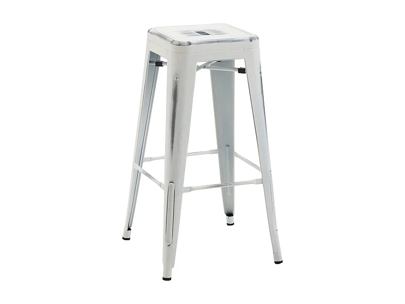 Tabouret de bar x1 métal blanche 43 x 43 x 76 cm 10_0005006