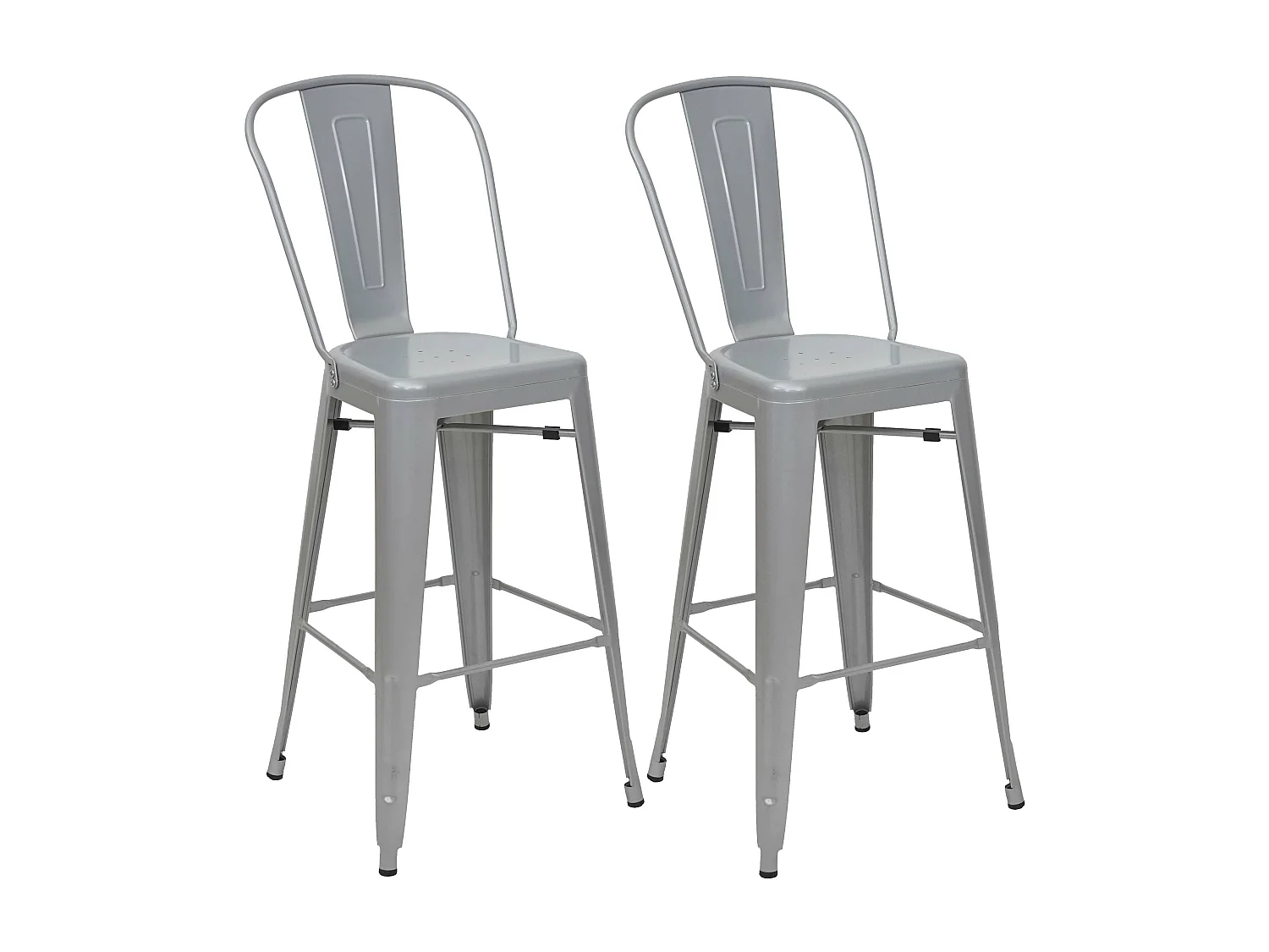 Lot de 2 tabourets métal grise 53 x 51 x 93 cm 04_0007452