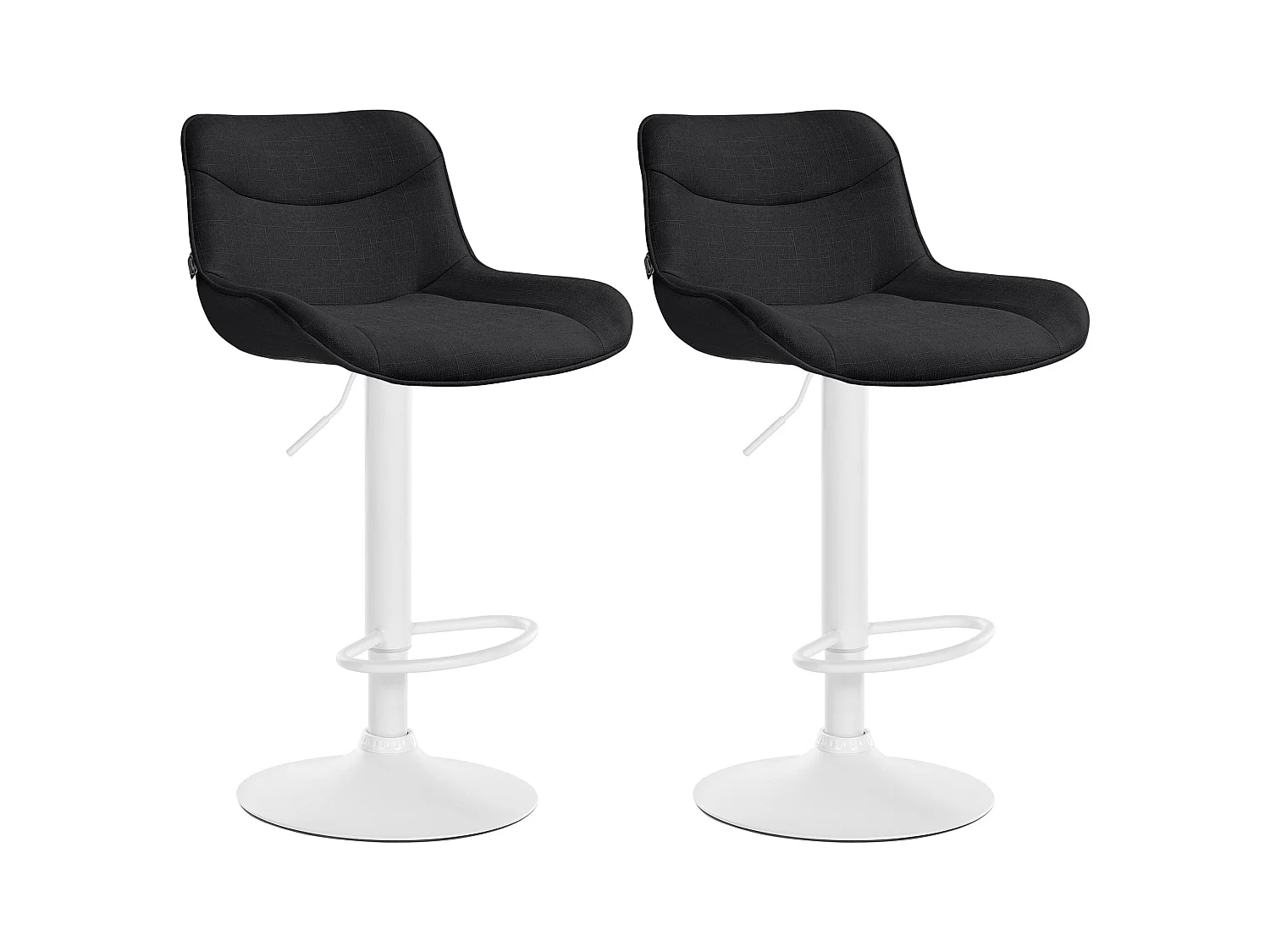 Lot de 2 tabourets métal blanche 49 x 51 x 85 cm 10_0004462