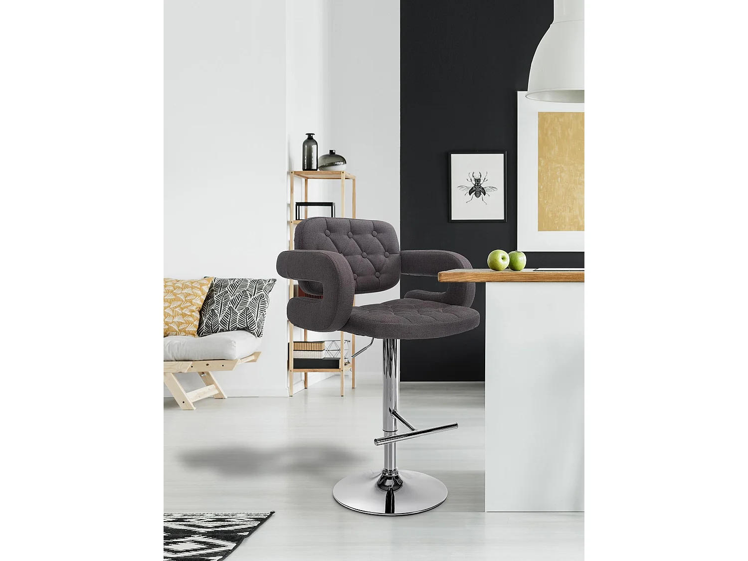 Tabouret de bar x1 métal grise 62 x 55 x 103 cm 10_0004793