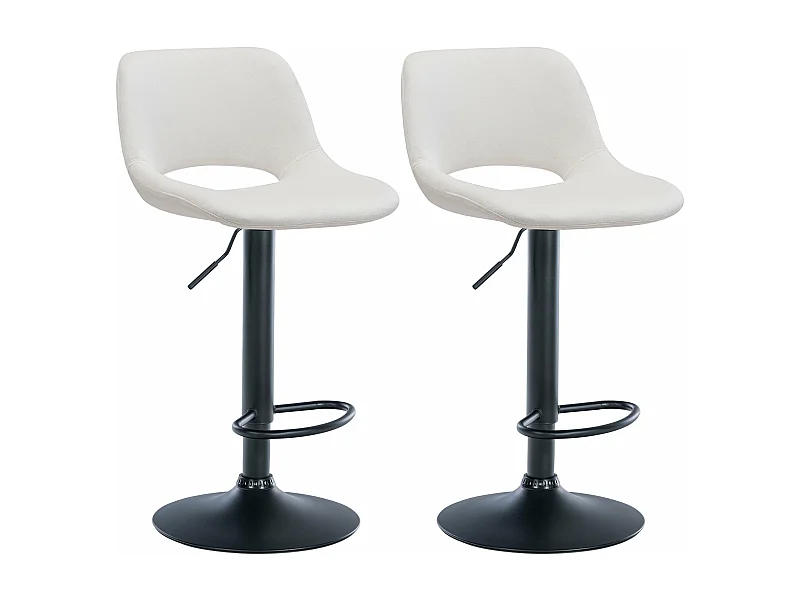 Tabourets de bar chaises métal crème 42 x 46 x 86 cm 10_0004079