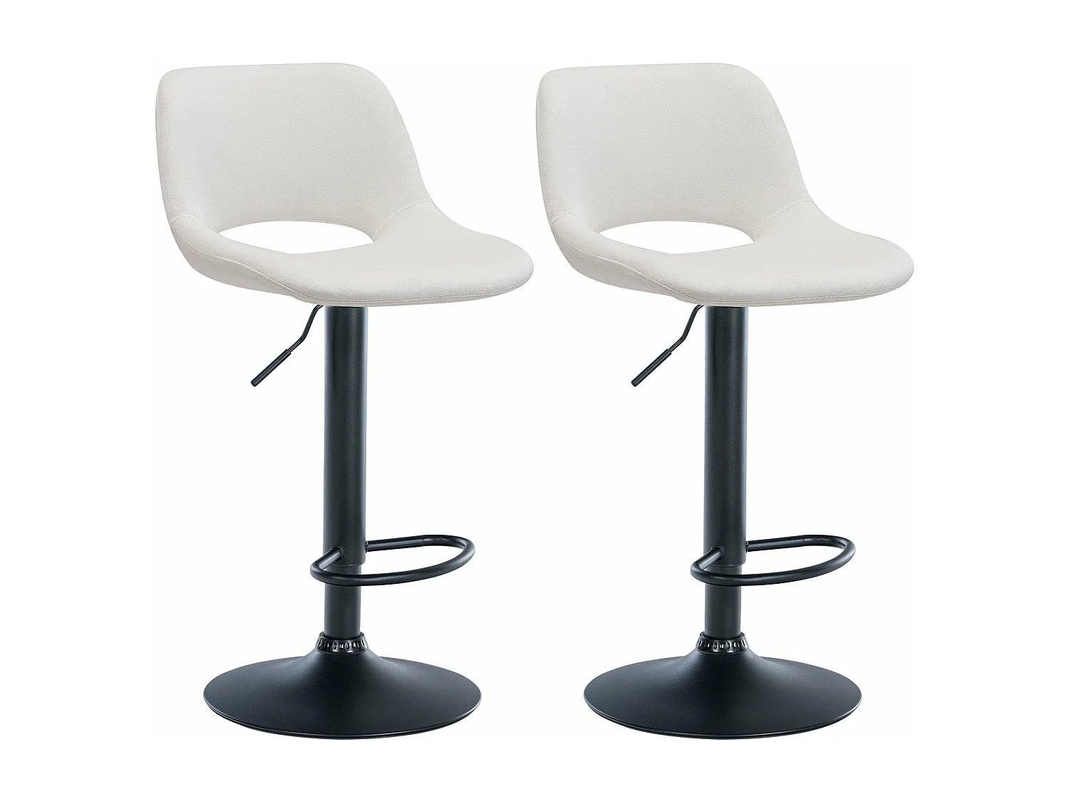 Tabourets de bar chaises métal crème 42 x 46 x 86 cm 10_0004079