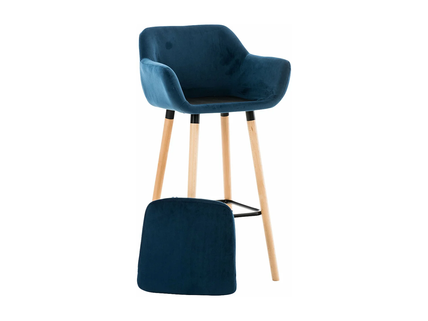 Tabouret de bar lounge métal bleue 55 x 46 x 99 cm 10_0004913