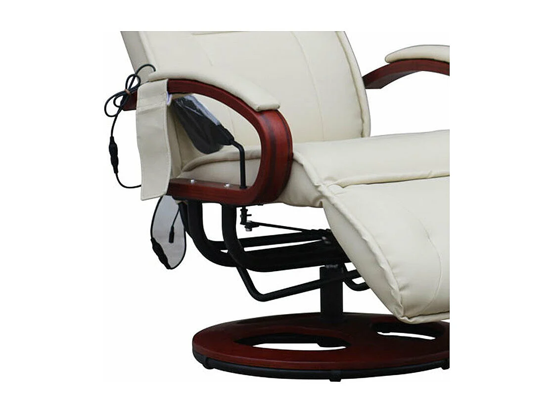 Fauteuil de relaxation avec cuir crème 71 x 48 x 100 cm 04_0006380