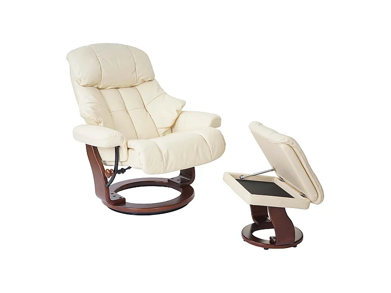 Fauteuil de relaxation TV cuir crème 58 x 49 x 40 cm 04_0003663
