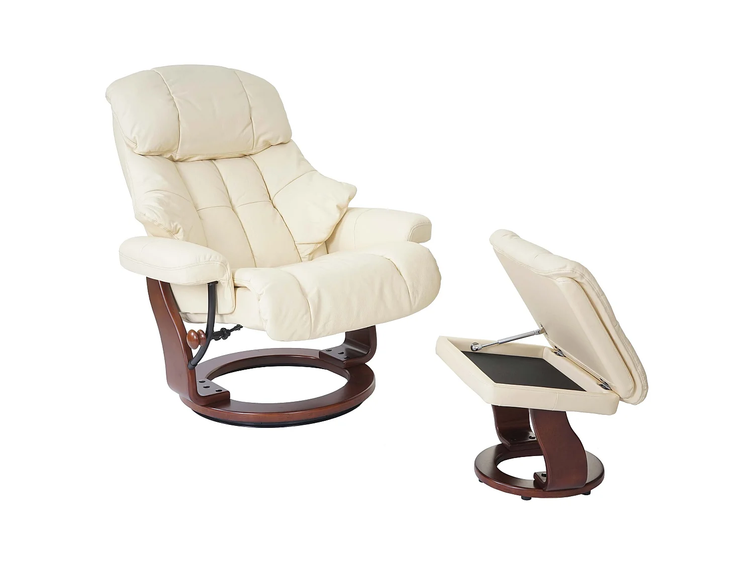 Fauteuil de relaxation TV cuir crème 58 x 49 x 40 cm 04_0003663