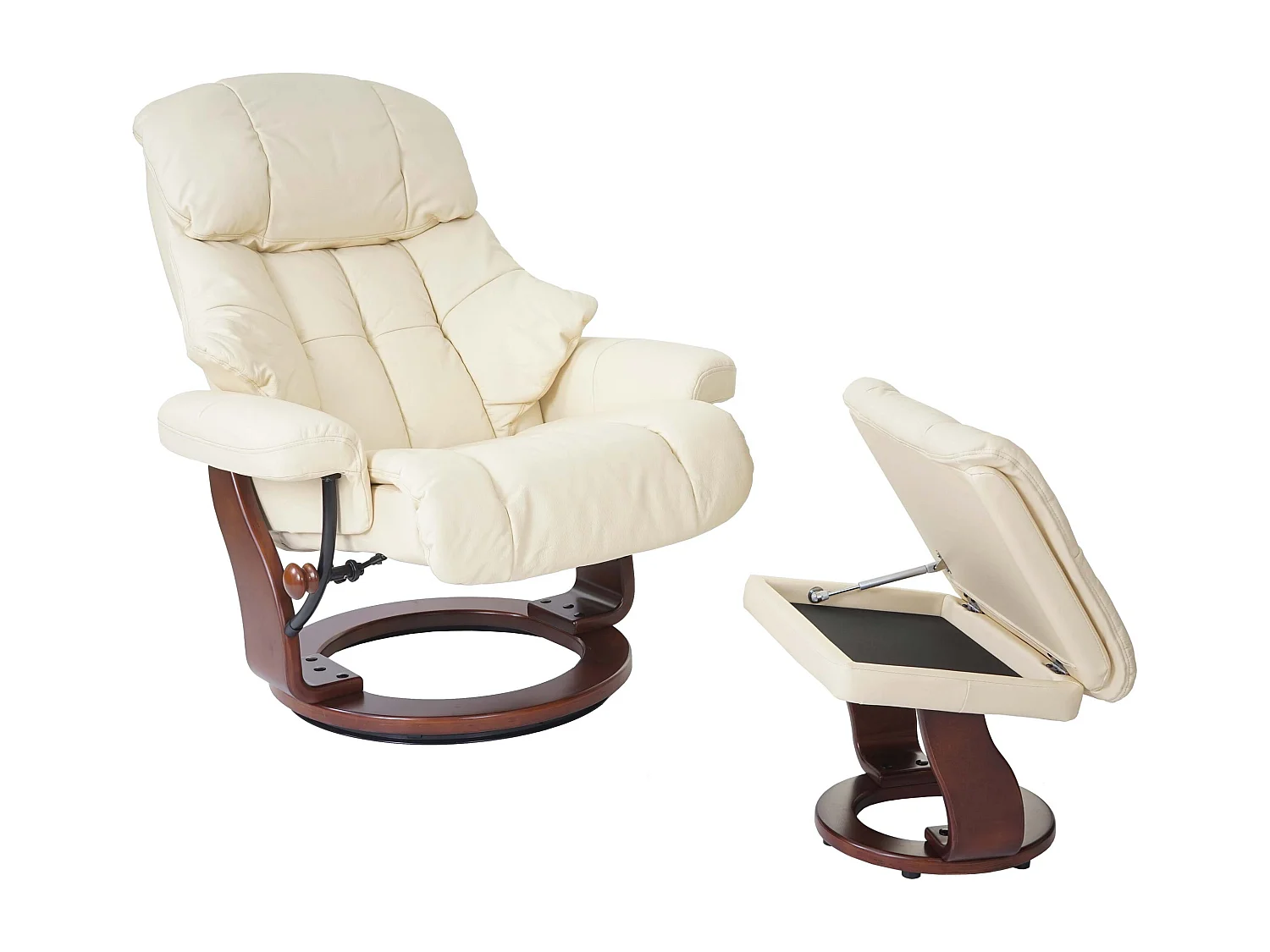 Fauteuil de relaxation TV cuir crème 58 x 49 x 40 cm 04_0003663