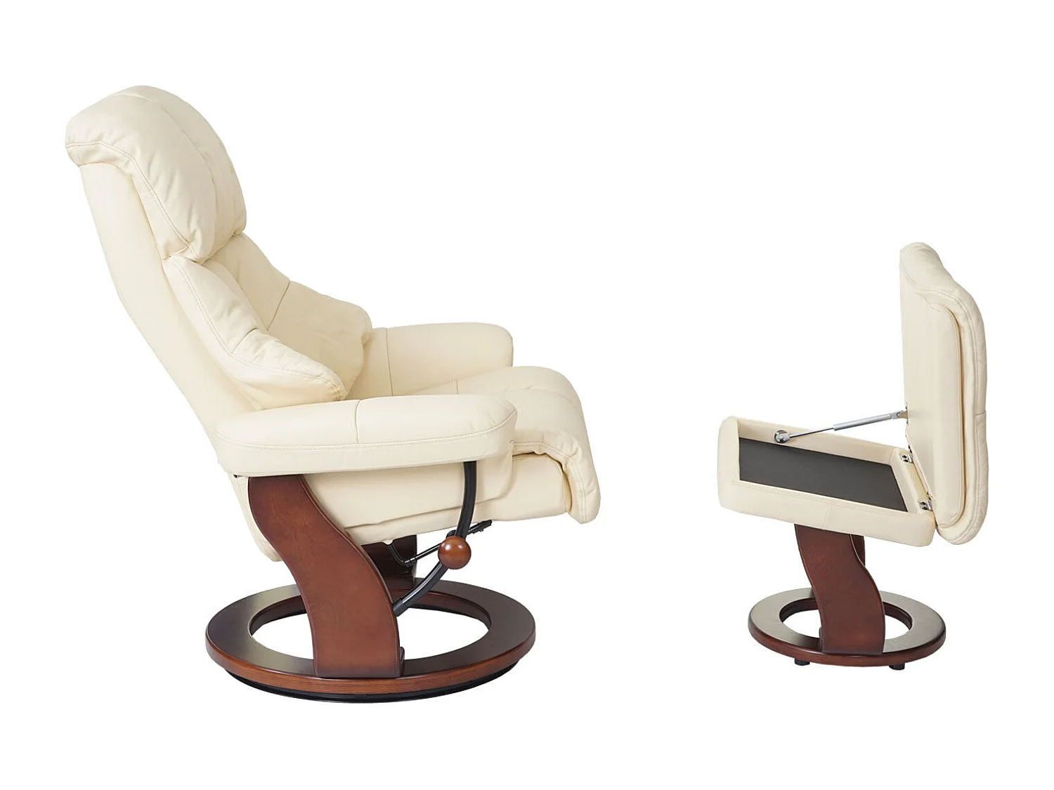 Fauteuil de relaxation TV cuir crème 58 x 49 x 40 cm 04_0003663