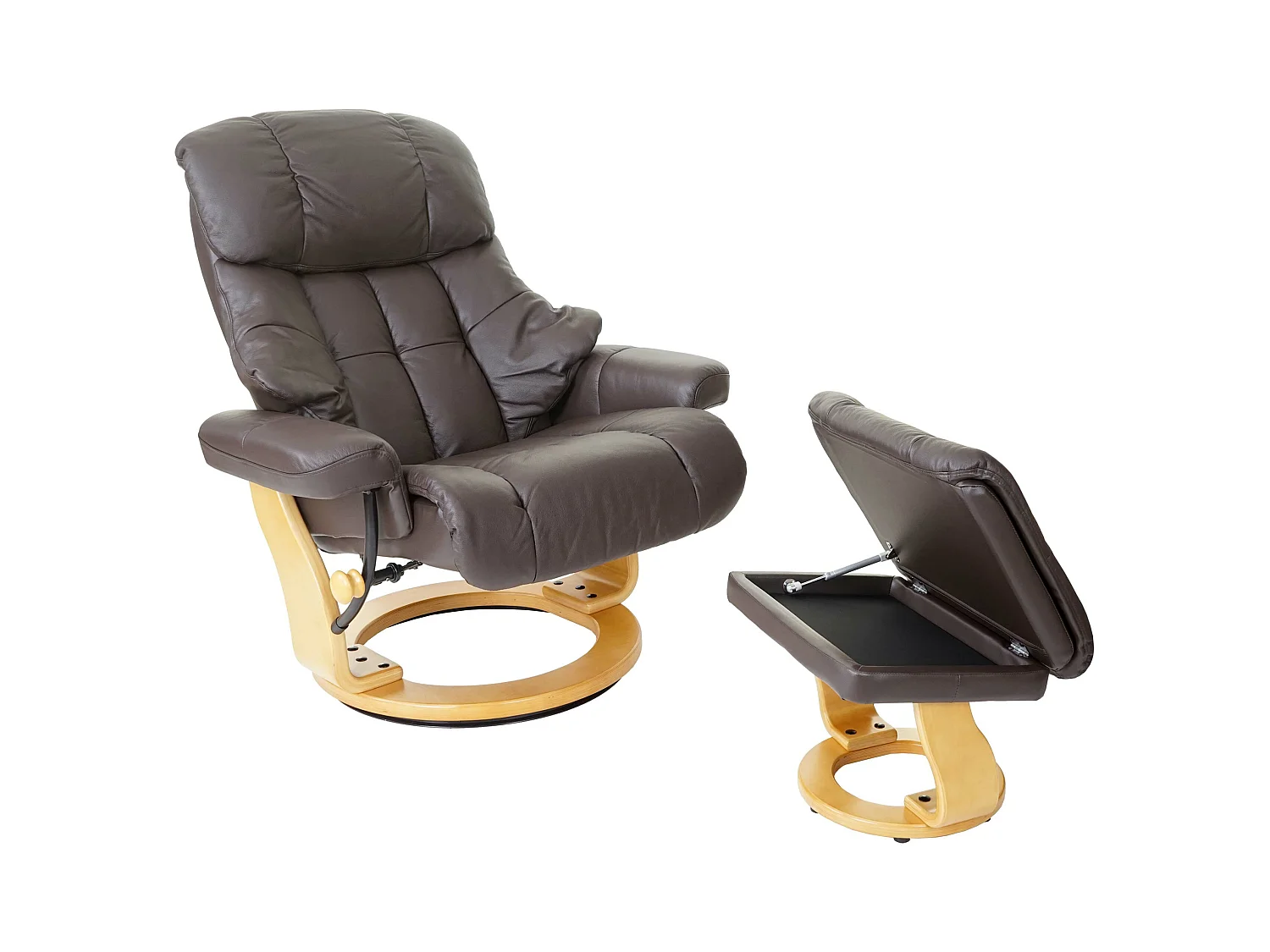 Fauteuil de relaxation TV cuir marron 97 x 88 x 112 cm 04_0003661