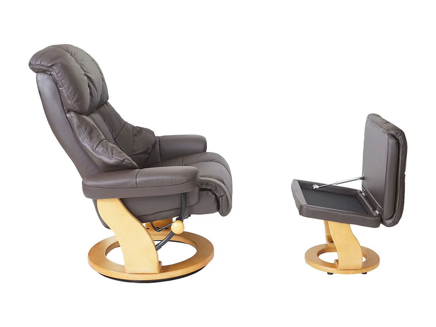 Fauteuil de relaxation TV cuir marron 97 x 88 x 112 cm 04_0003661