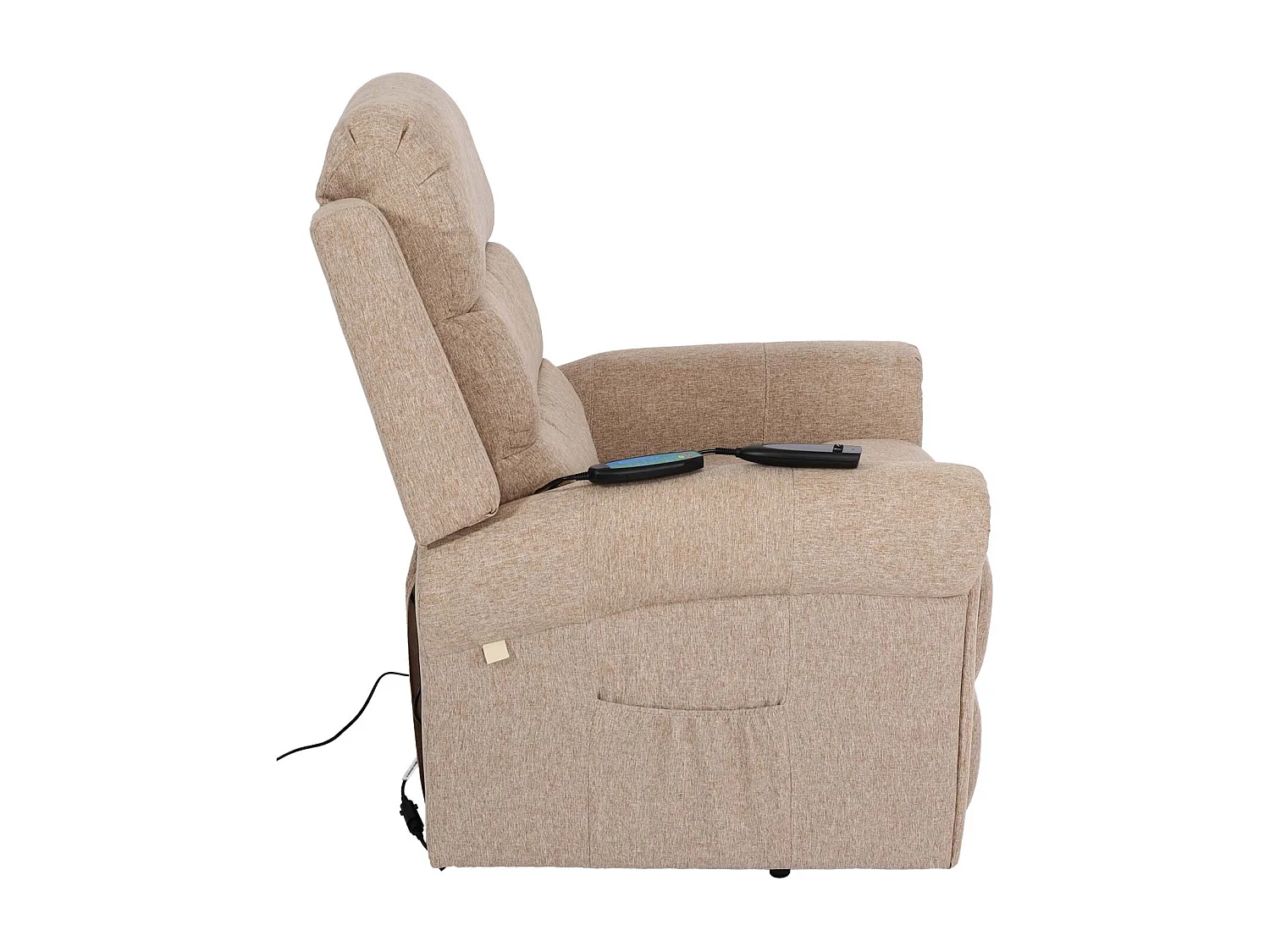 Fauteuil TV de relaxation tissu beige 77 x 65 x 84 cm 04_0006891