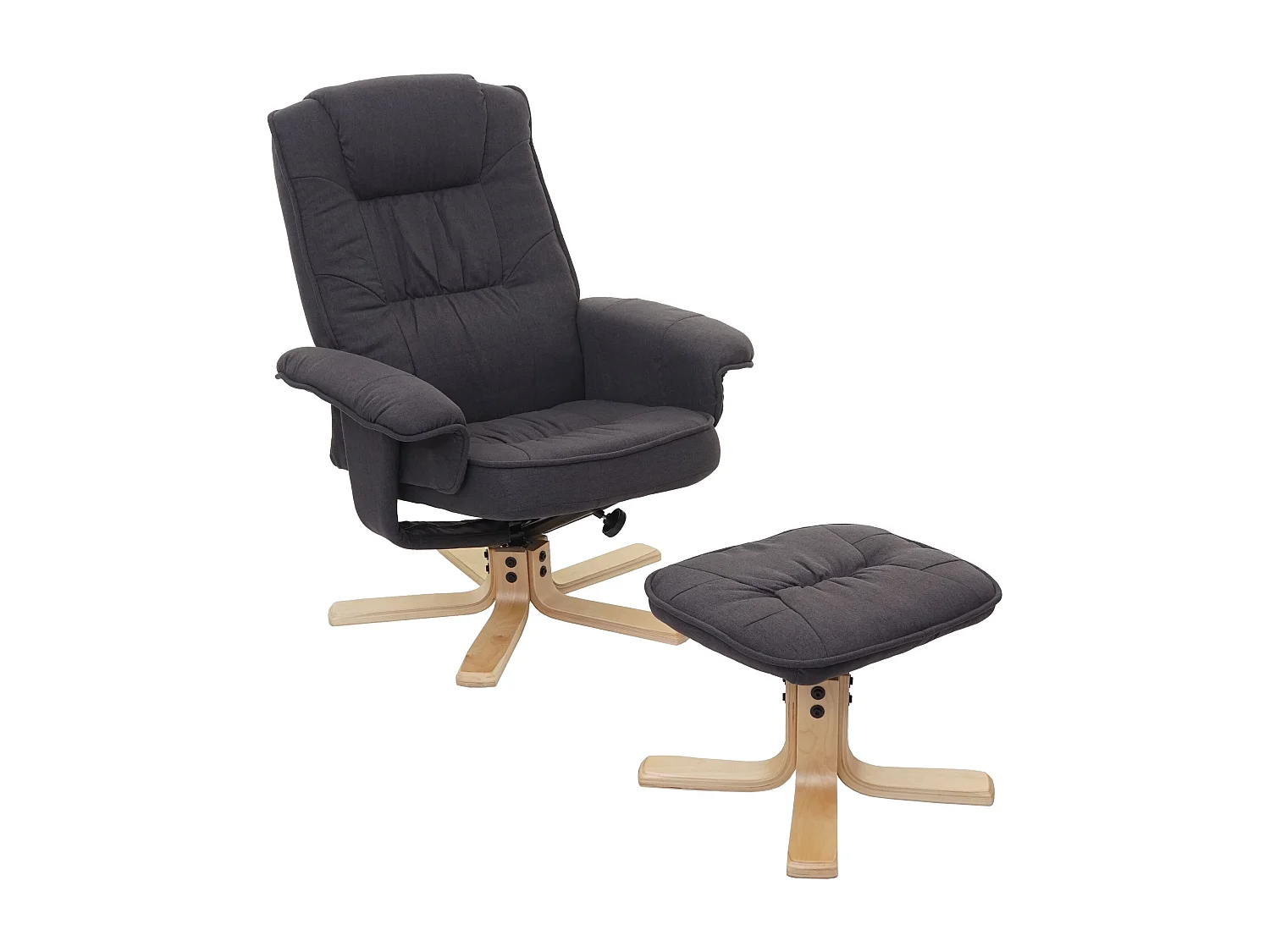 Fauteuil relax inclinable rotatif tissu grise 80 x 70 x 100 cm 04_0001952
