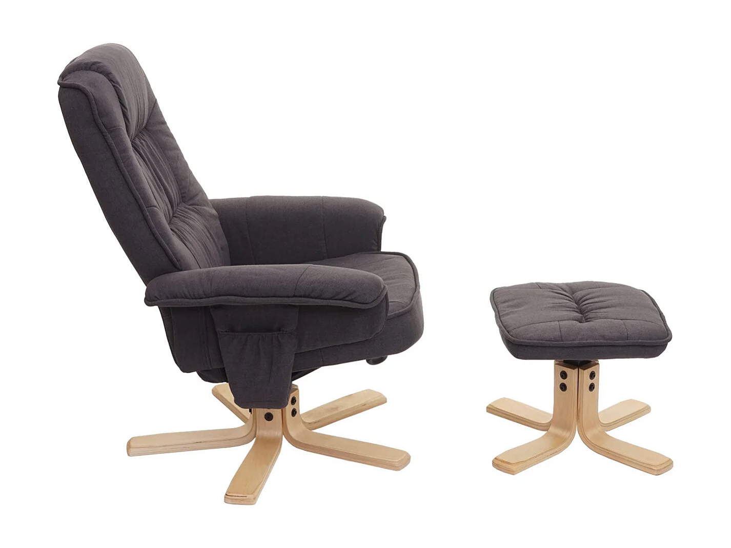 Fauteuil relax inclinable rotatif tissu grise 80 x 70 x 100 cm 04_0001952