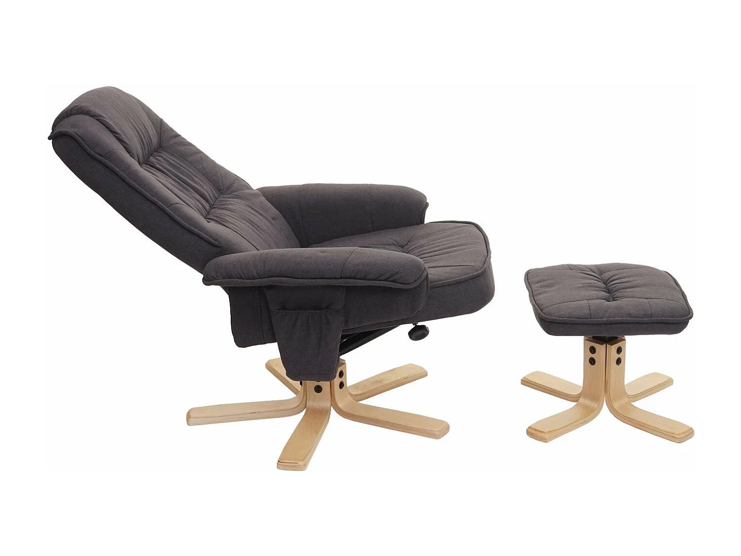 Fauteuil relax inclinable rotatif tissu grise 80 x 70 x 100 cm 04_0001952