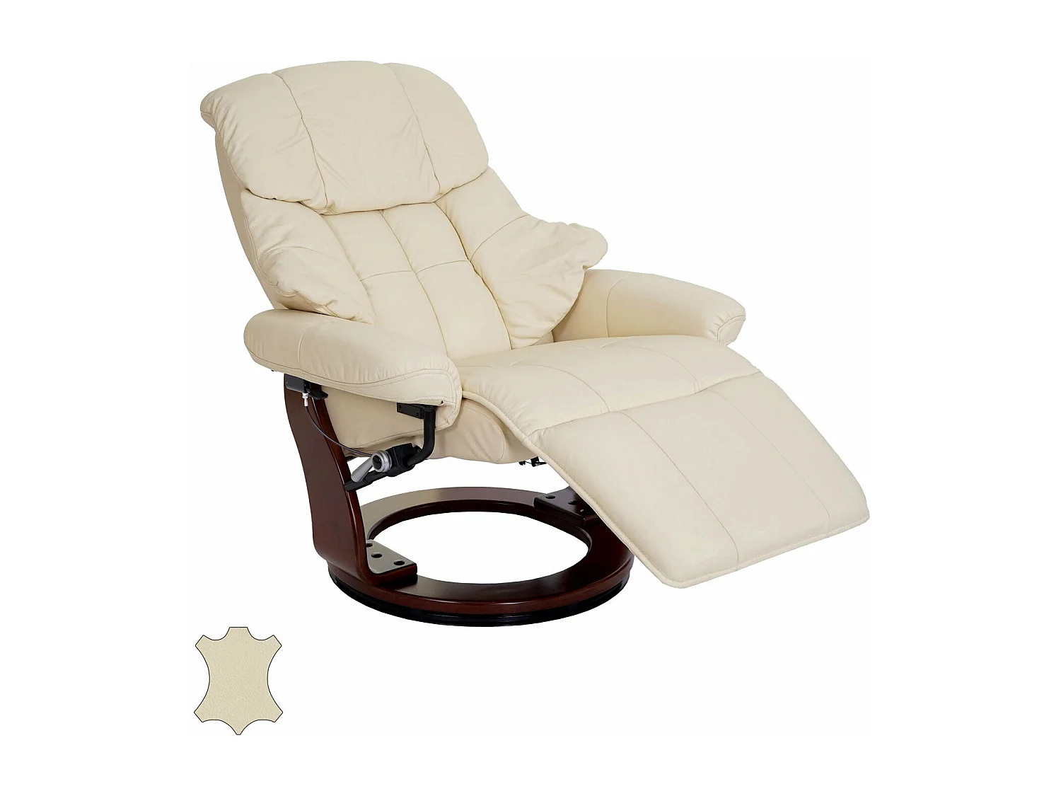 Fauteuil TV relaxation pivotant cuir marron 78 x 64 x 86 cm 04_0007814