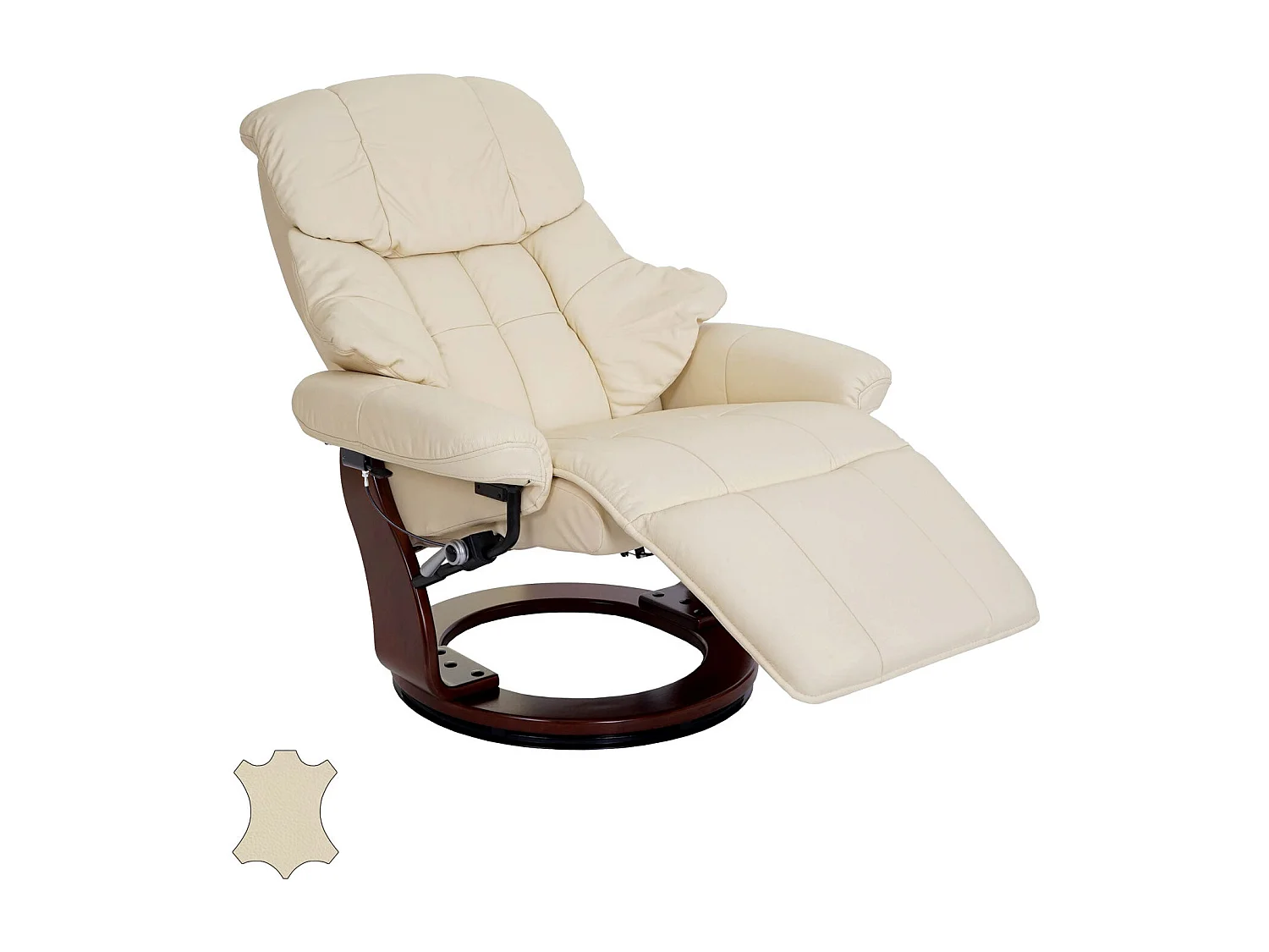 Fauteuil TV relaxation pivotant cuir marron 78 x 64 x 86 cm 04_0007814