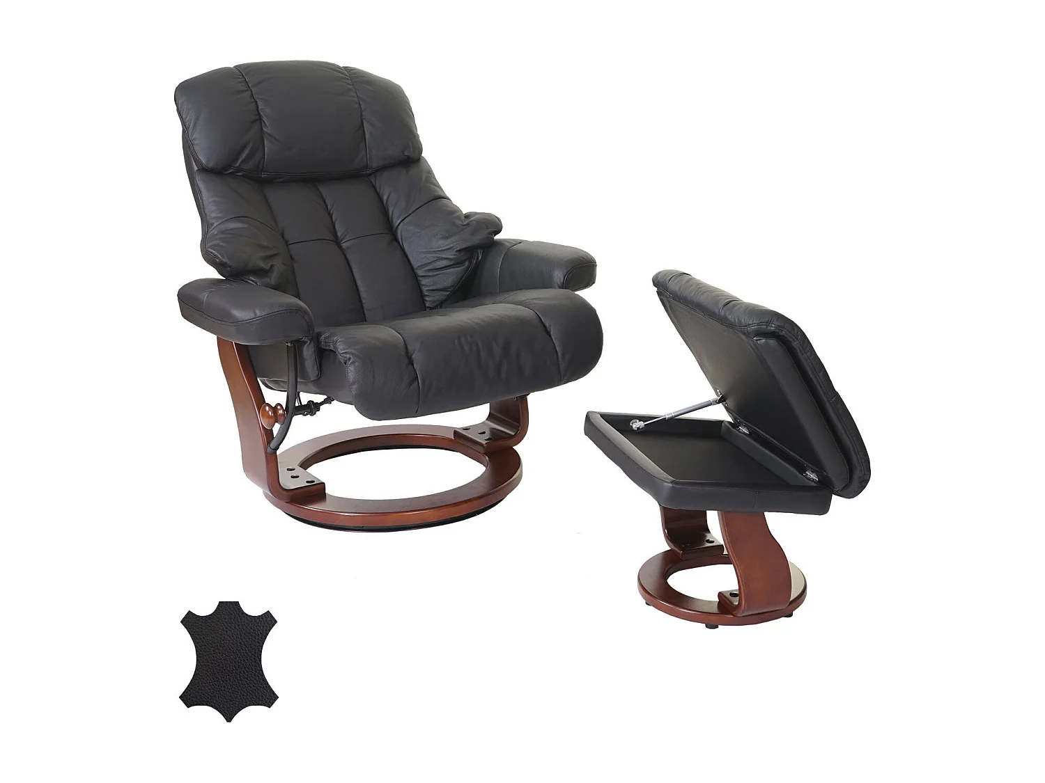 Fauteuil de relaxation avec cuir marron 78 x 56 x 94 cm 04_0007818