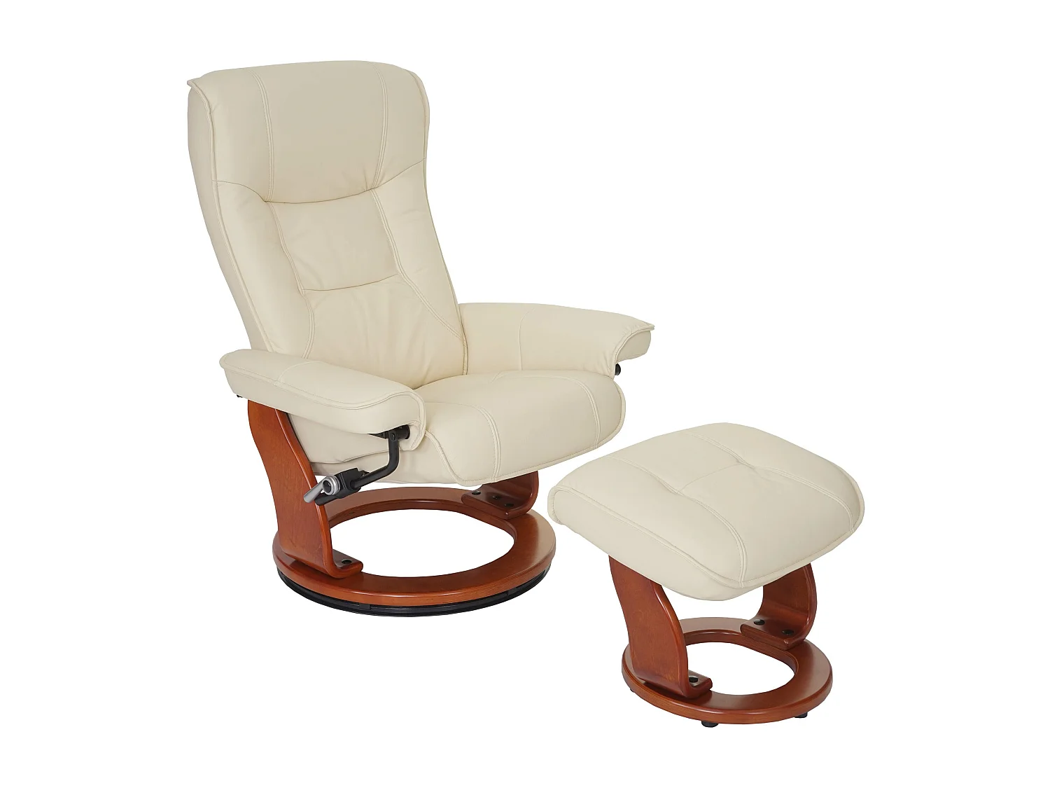 Fauteuil de relaxation TV cuir crème 86 x 82 x 105 cm 04_0003674
