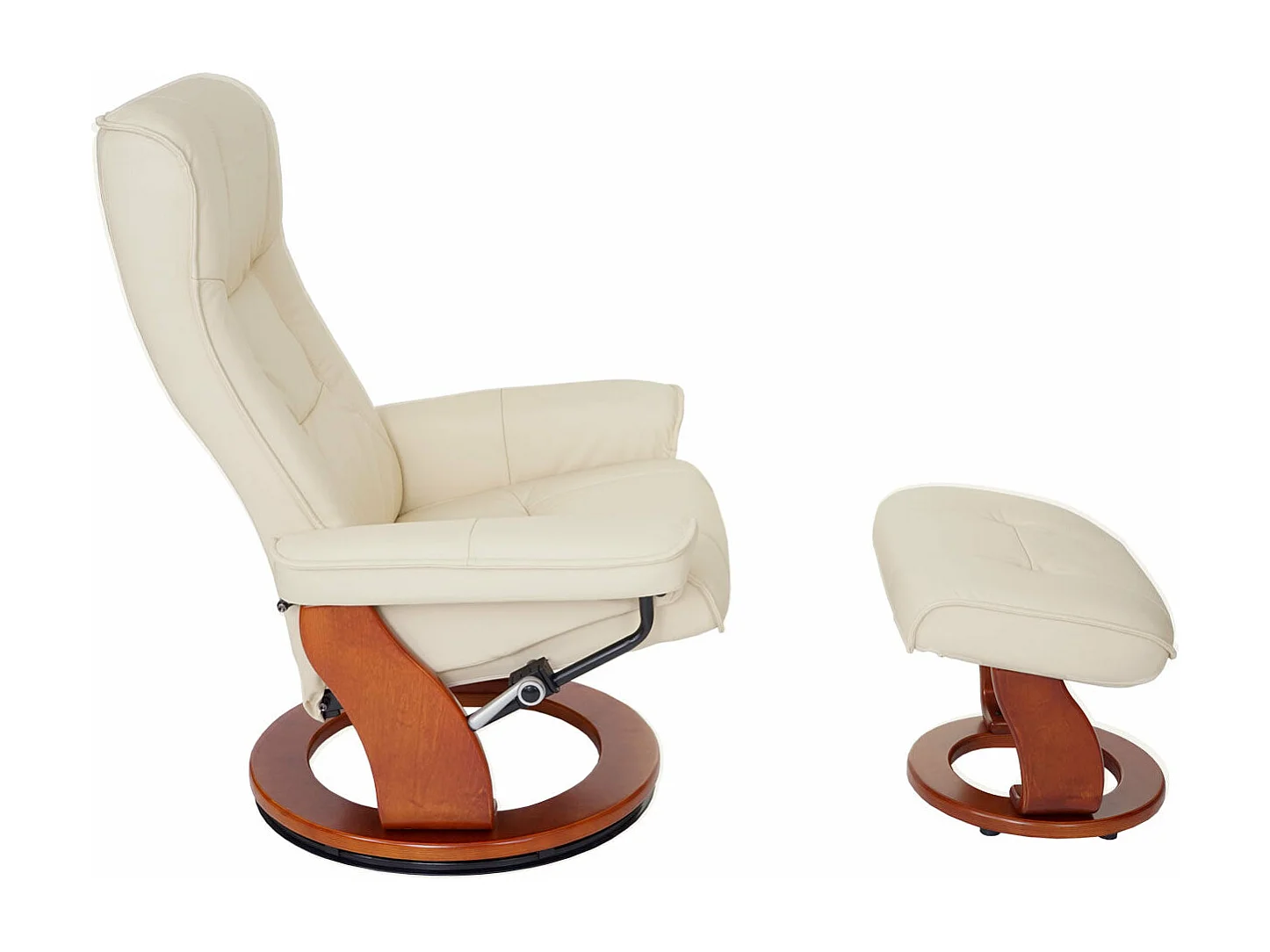 Fauteuil de relaxation TV cuir crème 86 x 82 x 105 cm 04_0003674